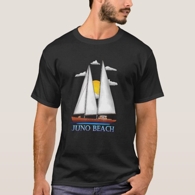 T-shirt Juno Beach Côtier Nautique Voile Designs (Devant)