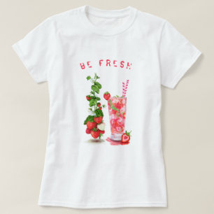 T-shirt Jus de fraise frais Boisson Cool - Fruits d'été