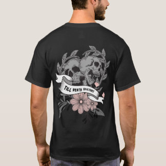 T-shirt Jusqu'à la mort nous séparons I gris rose crâne fl
