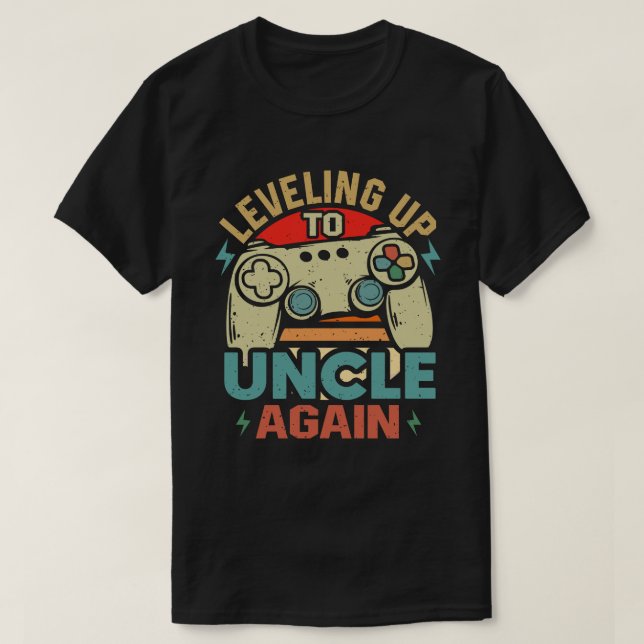 T-shirt Jusqu'À Oncle De Nouveau Gamer Promu À Oncle (Design devant)