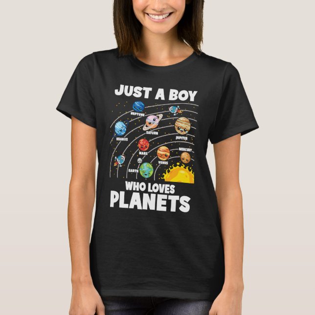T-shirt Just A Boy Who Loves Planets Solar System Astrolog (Devant)