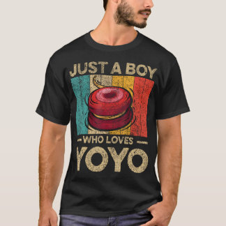 T-shirt Just A Boy Who Loves Yoyo  Funny Vintage Yoyo Boys