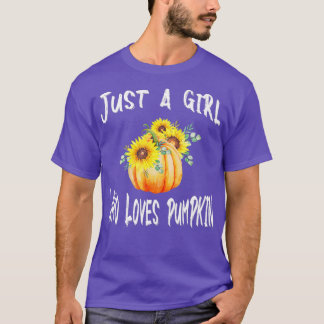 T-shirt Just A Girl Love Citrouille Spice - juste une fill