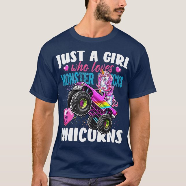 T-shirt Just a Girl Who Love Monster Trucks and Gift (Devant)