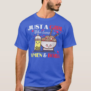 T-shirt Just a Girl Who Loves Anime and Boba Bubble Tea Te
