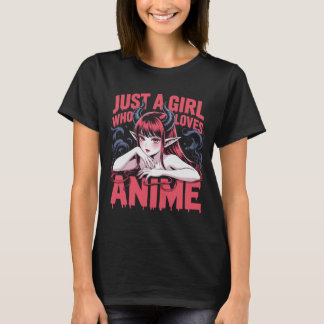 T-shirt Just A Girl Who Loves Anime Demon Girl T-Shirt, Ma