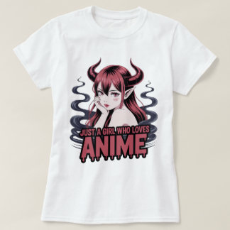 T-shirt Just A Girl Who Loves Anime Demon Girl T-Shirt, Ma