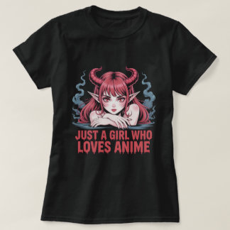 T-shirt Just A Girl Who Loves Anime Demon Girl T-Shirt, Ma
