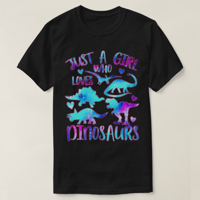 T-shirt Just a Girl Who Loves Dinosaurs - Dinosaur Theme T (Design devant)
