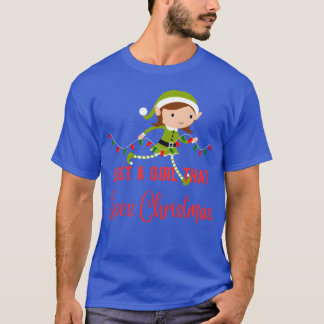 T-shirt Just A Girlhat aime les amis de Noël