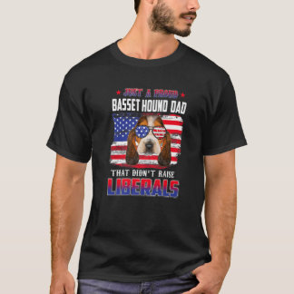 T-shirt Just A Proud Basset Hound Dad Merica Dog 4Th Of Ju