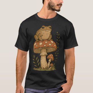 T-shirt Just A Simple Frog And Mushroom Vintage Goblincore
