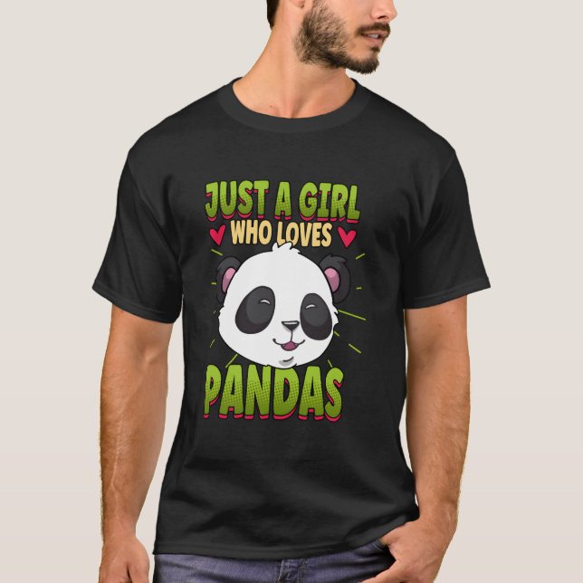 T-shirt Just A Who Loves Pandas Panda (Devant)