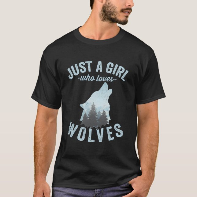T-shirt Just A Who Loves Wolves Wolf And (Devant)