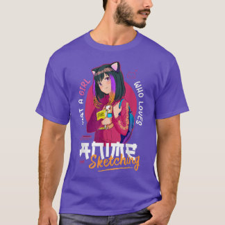 T-shirt Just Girl Love Anime Sketching Ramen Manga Otaku