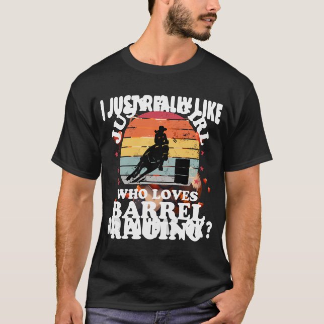 T-shirt Just Girl Loves Barrel Racer Barrel Racer Fille Wo (Devant)