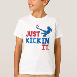 T-shirt Just Kickin It Soccer Rouge & Bleu - GraphicLoveSh