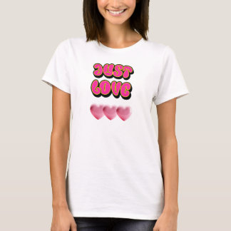 T-shirt Just Love : Y2K 2000s Heart Tee