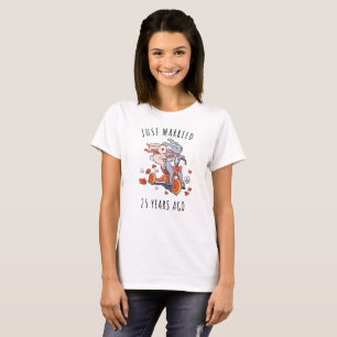 T-shirt Juste 25ème chemise mariée de déclaration