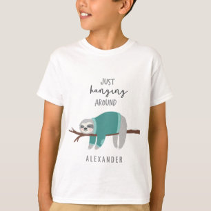 T-shirt Juste accroché autour de la turquoise paresse
