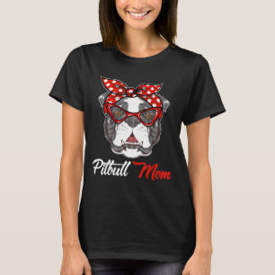 T-shirt Juste Accrocher Avec Pitbull Maman Porte Bandana