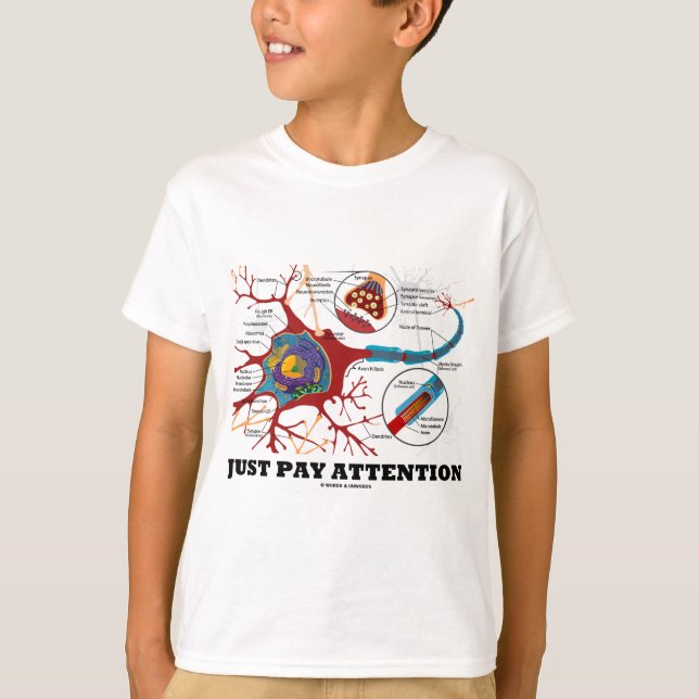 T-shirt Juste attention de salaire (neurone/synapse) (Devant)