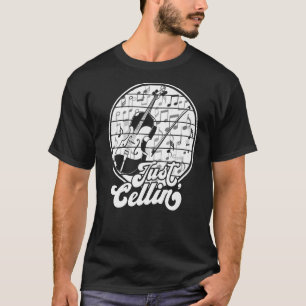 T-shirt Juste Cellin Retro Cello Cellist Musicien Orchestr