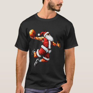 T-shirt Juste Dunk It Santa Claus Basketball Arbre de Noël