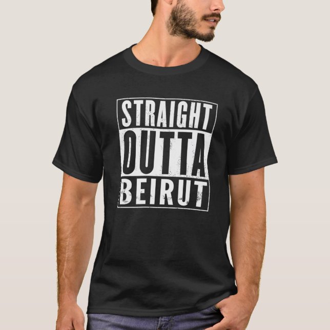 T-shirt Juste En-Dehors De Beyrouth Vintage Distressée Drô (Devant)