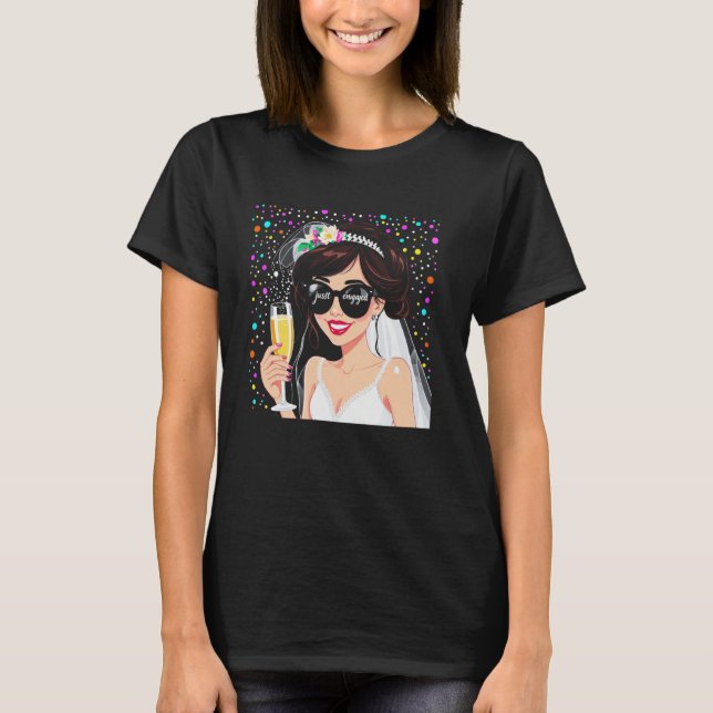 T-shirt Juste Engagé Fête de Mariée Bachelorette Drôle cad (Devant)
