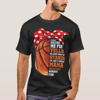 T-shirt Juste Fier Maman Et Mon Fils Le Plus Gros Basket D