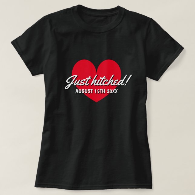 T-shirt juste haché pour le couple marié nouvellem (Design devant)