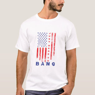 T-shirt Juste ici pour bang baseball américain Juillet 4
