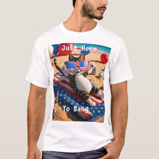 T-shirt Juste Ici Pour Bang USA Drapeau Drôle 4 juillet Ch
