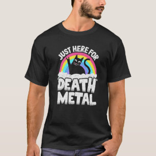 T-shirt Juste ici pour la mort Métal Satan Goth Chat Heavy