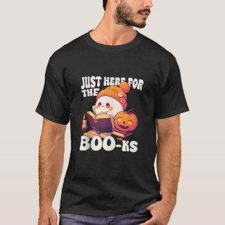 T-shirt Juste Ici Pour Le Boo ks Cute Ghost Lecture Livre 