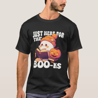 T-shirt Juste Ici Pour Le Boo ks Cute Ghost Lecture Livre 