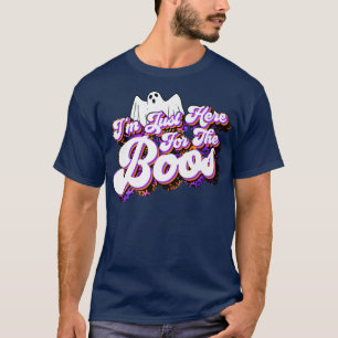 T-shirt Juste Ici Pour Le Boos Drôle Fantôme Léopard Hallo