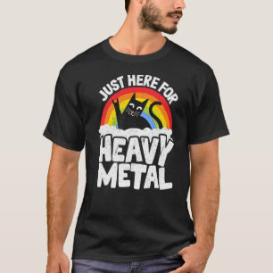 T-shirt Juste ici pour le Heavy Metal Satan Goth Cat Heavy
