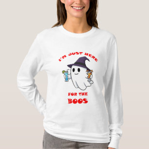 T-shirt Juste Ici Pour Les Boos - Drôle Fantôme Halloween 