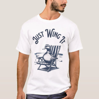 T-shirt Juste l'aimer, canard sur la chaise de plage Vibes