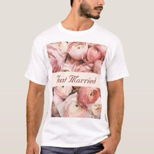 T-shirt Juste marié, Roses roses roses, l'amour est dans l
