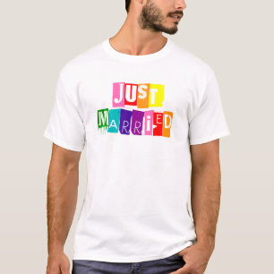 T-shirt Juste typographie mariée de drapeau d'arc-en-ciel