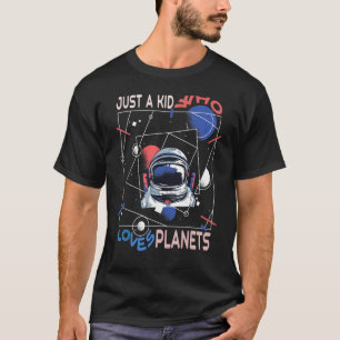 T-shirt Juste un enfant qui aime les planètes pour les enf
