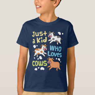 T-shirt Juste un enfant qui aime vaches vaches