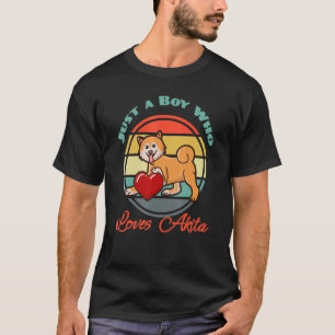 T-shirt Juste Un Garçon Qui Aime Akita Inu Chien Chien Chi