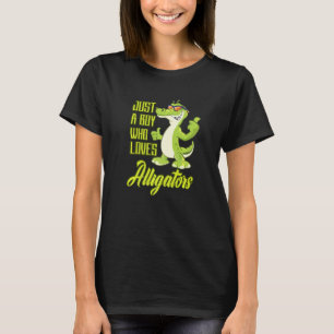T-shirt Juste un garçon qui aime Alligators Reptiles Zoo P