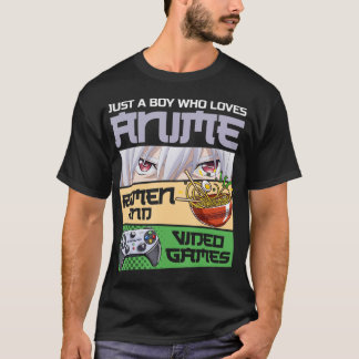 T-shirt Juste un garçon qui aime Anime Ramen et jeux vidéo
