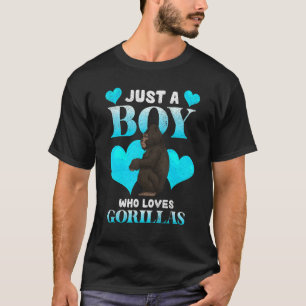 T-shirt Juste Un Garçon Qui Aime Gorillas Coeur Singe Gori