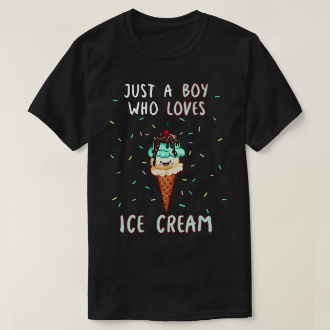 T-shirt Juste Un Garçon Qui Aime La Crème De Glace (Design devant)